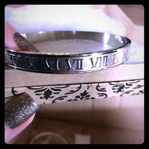 Thick Silver Roman Numeral Bracelet